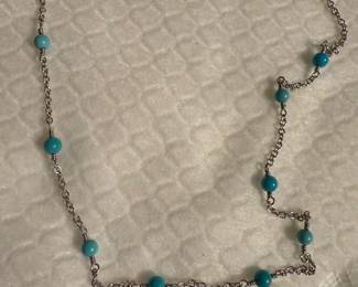 Blue Beaded Necklace $10.00