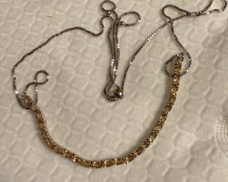 Yellow Stone Sterling Silver Necklace $28.00