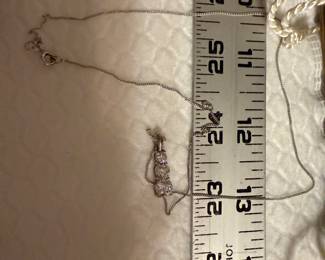 Sterling Silver 3 Stones Necklace $18.00