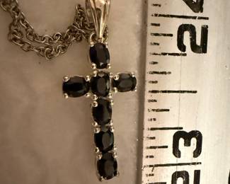 Black Stone Sterling Silver Cross $17.00
