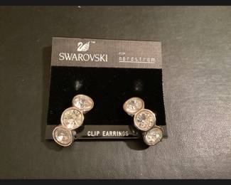 Swarovski 3 Stone Clip Earrings $ 25.00