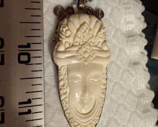Carved Sterling Silver Pendant $18.00