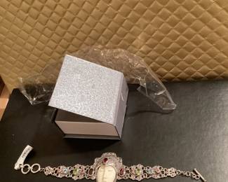 Carved Face Sterling Bracelet $40.00