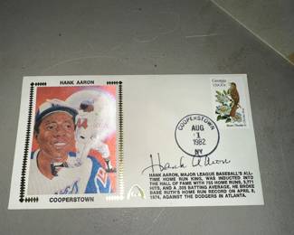 Hank Aaron Autographed First Day Cover $150.00