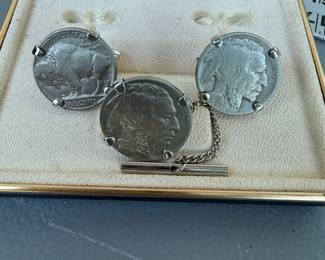 Buffalo Nickel Cufflinks and Tie Tac $10.00