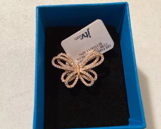 Off Park JTV Cubic Zirconia Brass Ring Butterfly $10.00