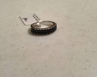 JTV Ring Size 7 Black Spinal Sterling Silver Ring $16.00