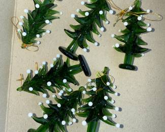 6 Glass Tree Ornaments $6.00