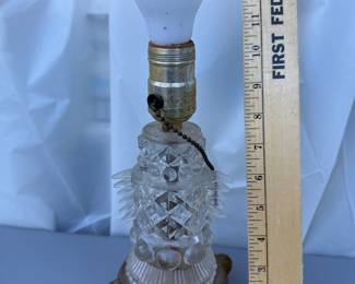 Glass Lamp, has one chipped side spike $12.00