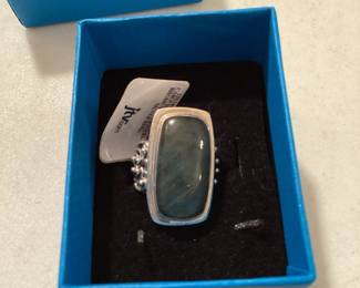 Cabochon Labradorite Rhodium Over Sterling Silver Dize 8 Ring $18.00