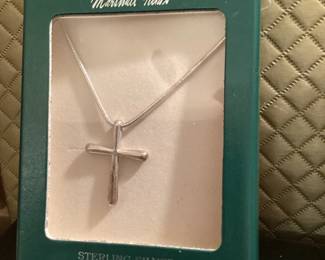#2 Marshall Field's Sterling Silver Necklace With Cross $28.00