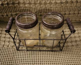 Jars with Holder for Flowers $10.00