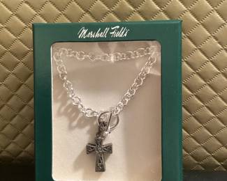 #3 Marshall Field's Sterling Silver Necklace With Cross $28.00
