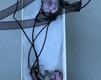 Glass Earrings and Pendant $6.00