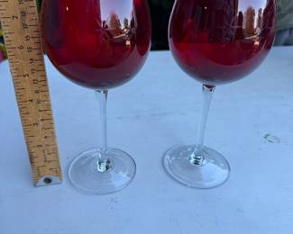 2 Ruby Glasses with $8.00