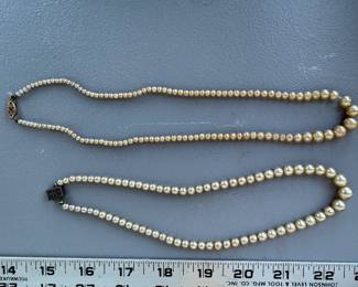 2 Faux Pearl Necklaces $10.00
