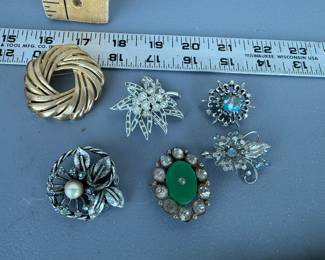 6 Brooches $12.00
