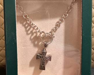 Marshall Field's Sterling Silver Necklace With Cross $28.00