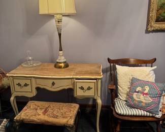 Vanity and rocking chair