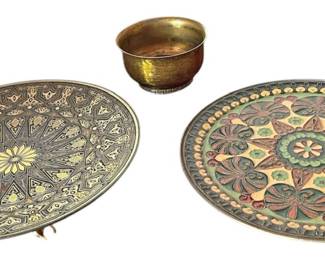 Metal Engraved Brass Trays Brass Bowl