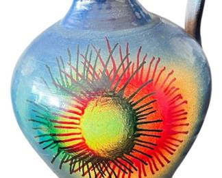 MidCentury Drip Glaze Pottery Vase