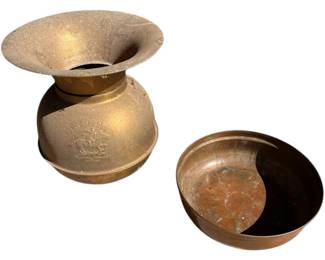 Brass Pony Express Spitoon and Bowl