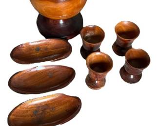 Vintage Acacia Wooden Serving Set