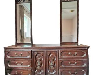 Vintage Wooden 9Drawer Double Dressers