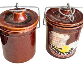 Vintage Brown Cheese Crocks
