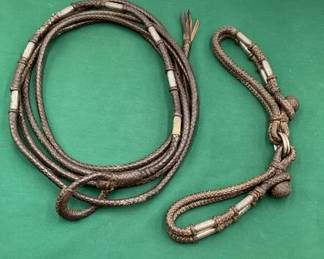 549 Braided LeatherKangaroo reata and matching hobbles with sterling silver