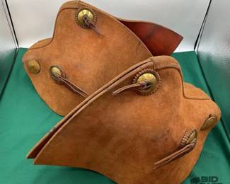 102  Vintage rough out leather tapaderos 