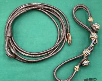 555  Braided leatherkangaroo reata with matching hobbles 