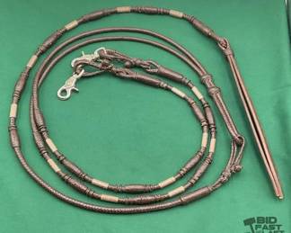 700  Braided leatherkangaroo romal show rein set 