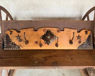 266  Western cowhide and star coat hanger 