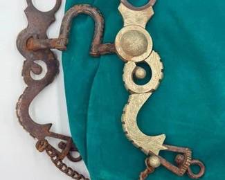 157  Vintage Black Iron Silver Bit with Slobber Chain 