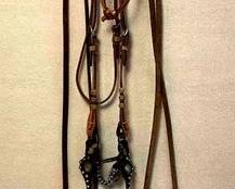458  Western bridle with silver Les Vogt Performax bit 