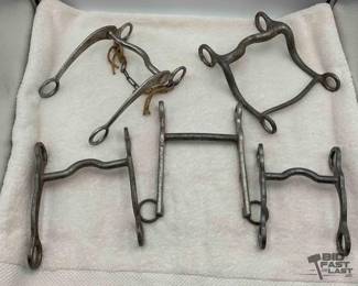 380  5 Vintage aluminum bits 1 Sterling west, 1 Crockett, 3 no markings 