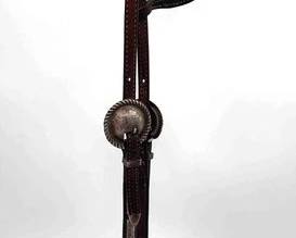 514 Vintage one ear head stall with engraved silver