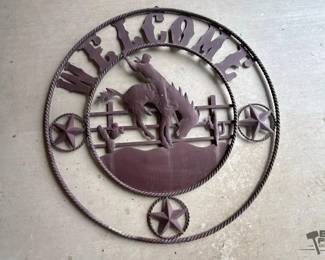 669  Large metal cutout welcome sign 
