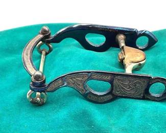 140 Santa maria style sterling silver show bit belt buckle