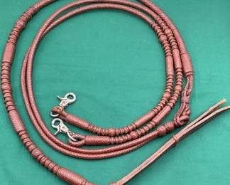 701 Braided leather romal reins