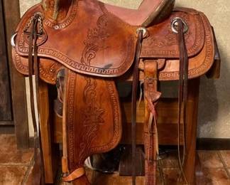124  Buckaroo commemorative saddle with Silverado silversmith sterling silver 