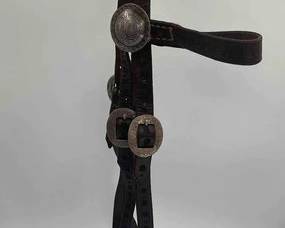 512 Antique browband headstall with engraved hardware