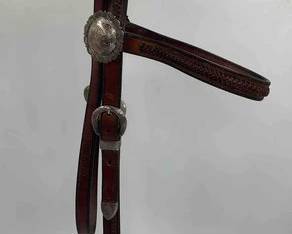 510 Vogt western style head stall with engraved sterling silver and matching reins