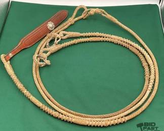 711 Natural braided rawhide romal reins