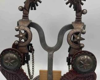 59 E Garcia silver spurs with spur straps