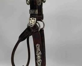 437 Vintage Filigree show halter with silver overlay