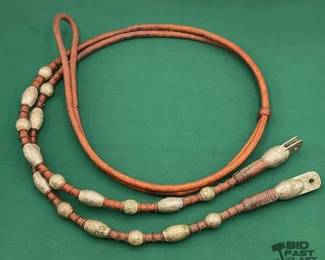 720 Braided leather reins with silver