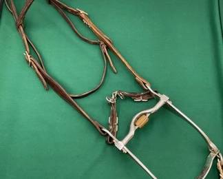 478  Vintage leather bridle with Sliester bit 
