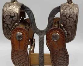 57 J Vaquero silver spurs with spur straps